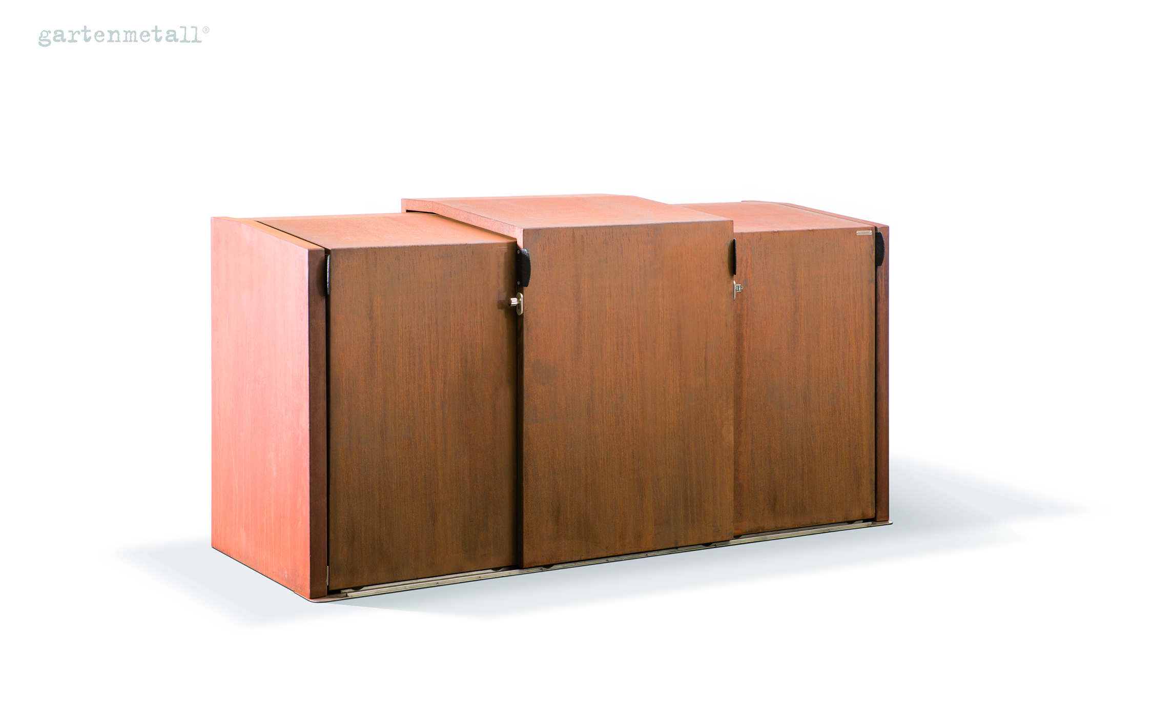 XANTEN bin box for 3 bins 240 l with 3 sliding doors
