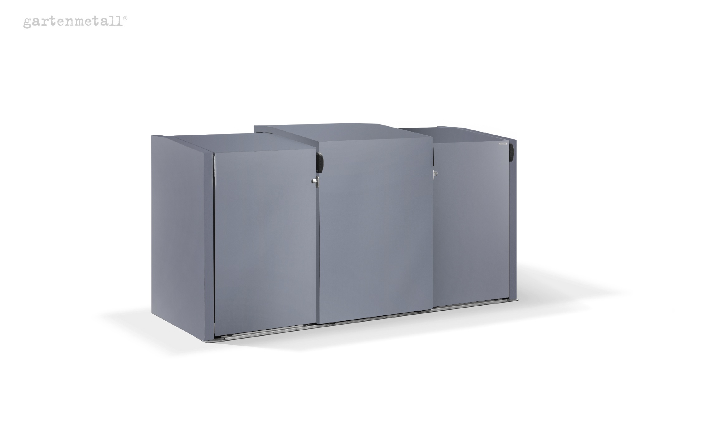 XANTEN bin box for 3 120 l bins with 3 sliding doors