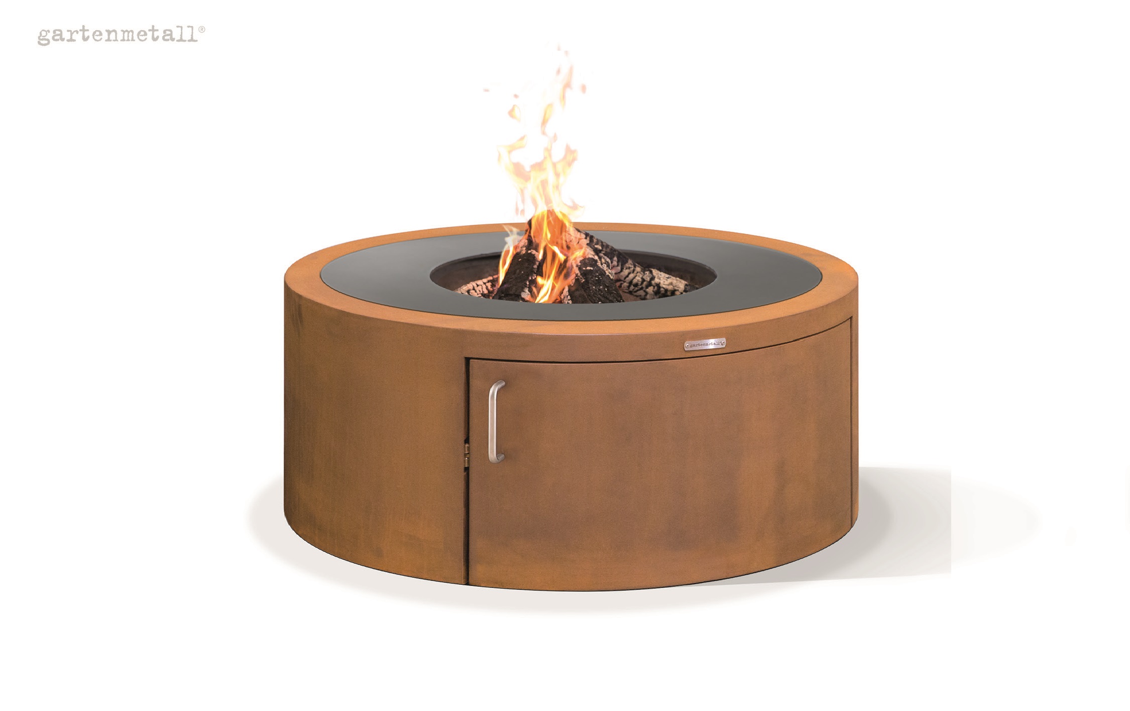 Fireplace TROJA ROUND ø1370 with grill ring and side door