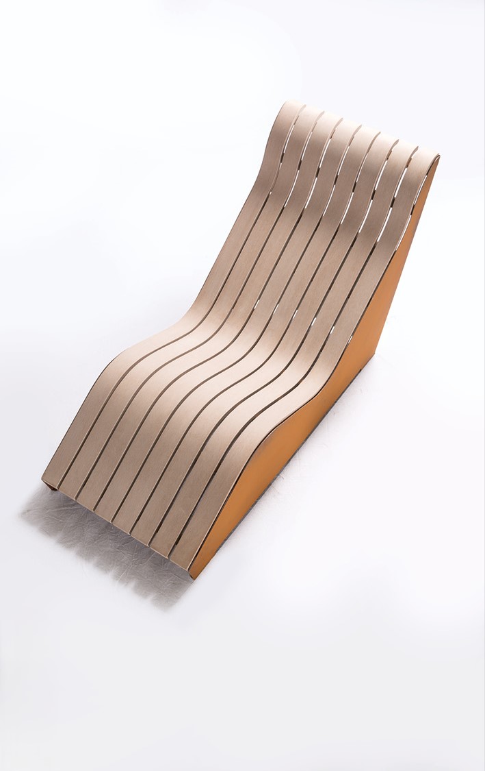 Wave lounger FELICE with support in RESYSTA® private