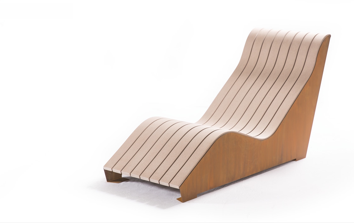 Wave lounger FELICE with support in RESYSTA® private