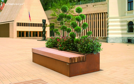 Planter with bench BORKUM 3.0 m x 1.5 m
