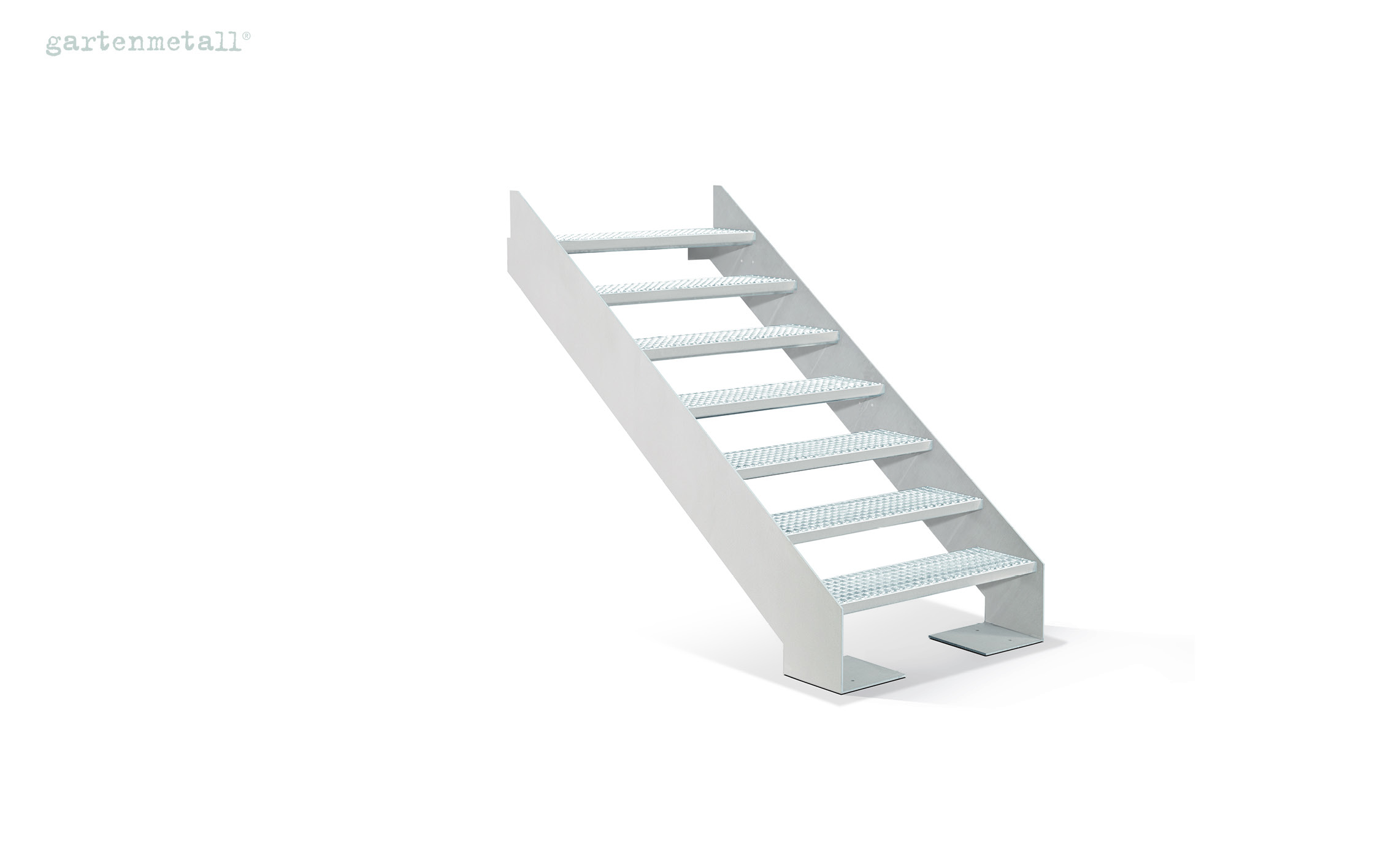 Stringer staircase WANGA 1200 with hot-dip galvanised grating 6 steps