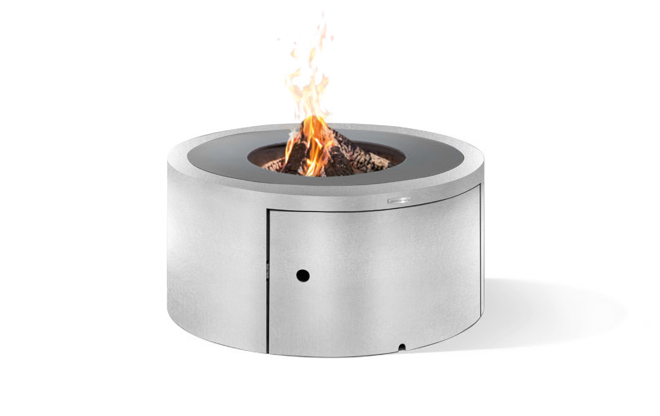 Fireplace TROJA ROUND 1070 with grill ring and side door