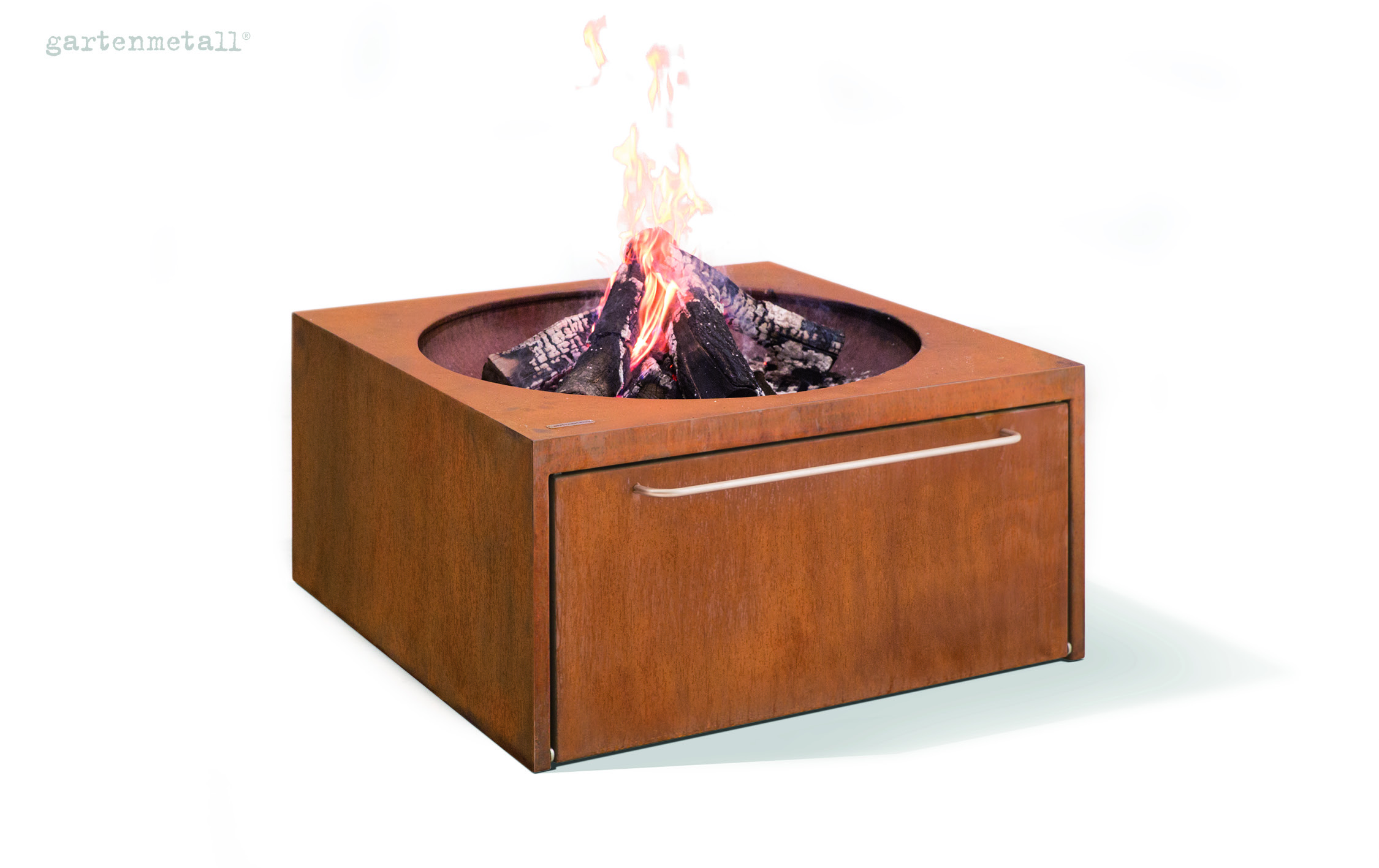 Fireplace TROJA SQUARE 900 with side door