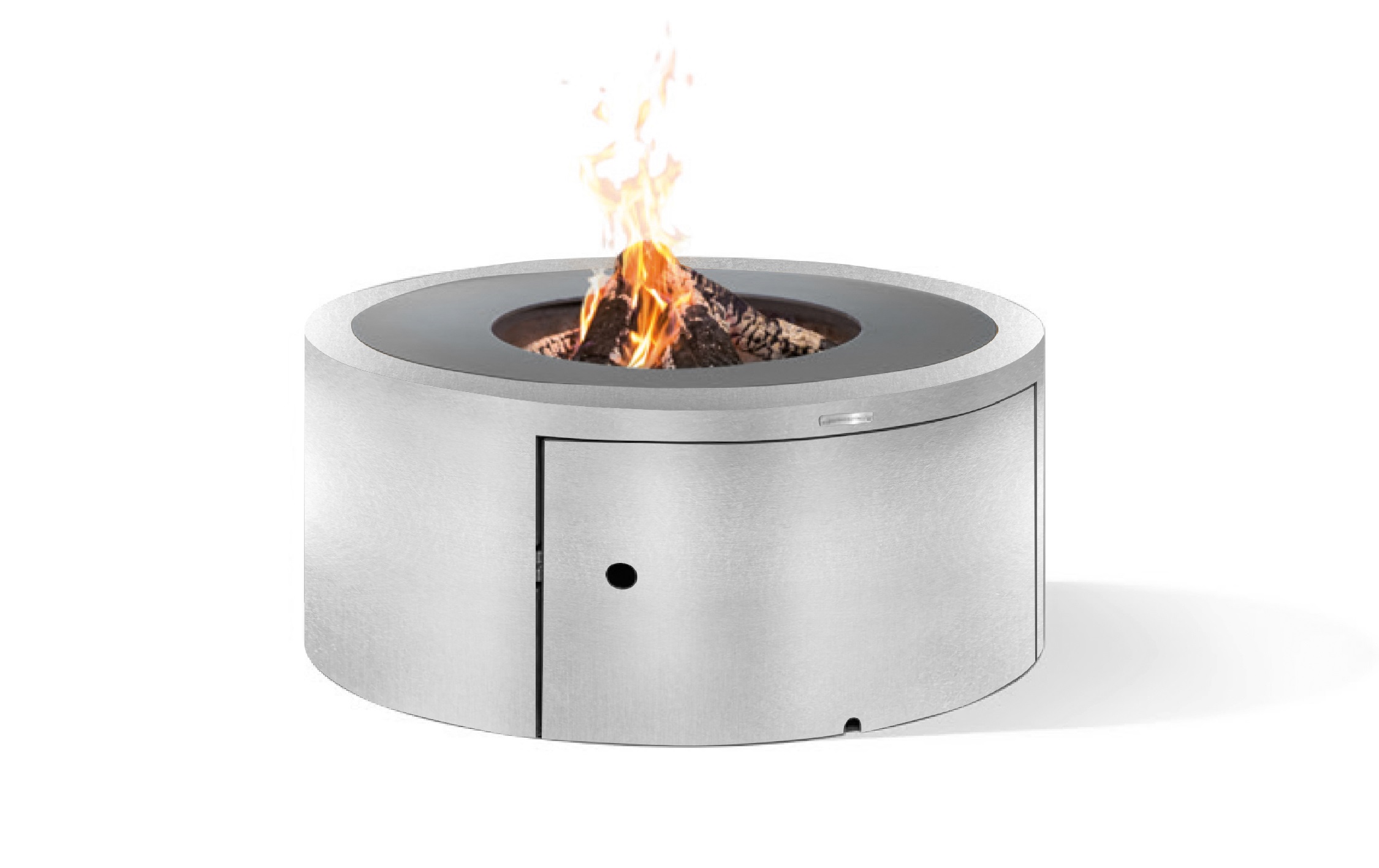 Fireplace TROJA ROUND 1370 with grill ring and side door
