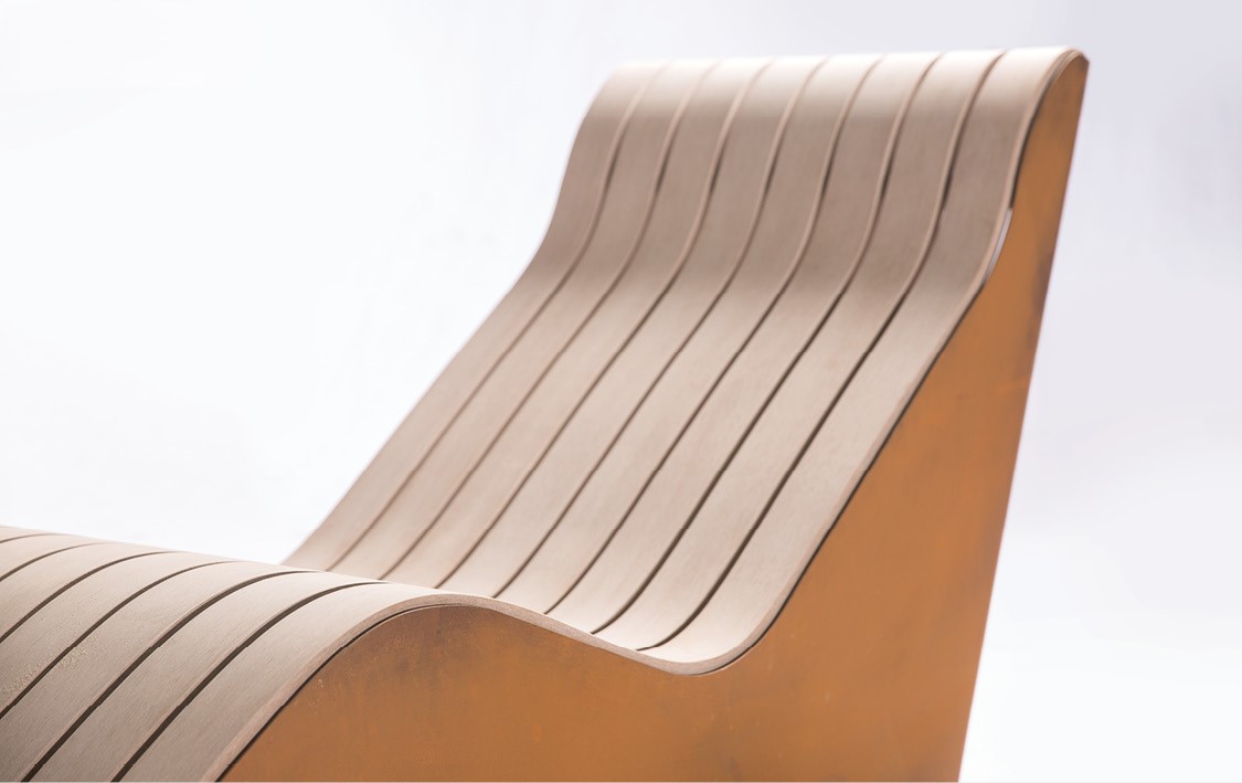 Wave lounger FELICE with support in RESYSTA® private