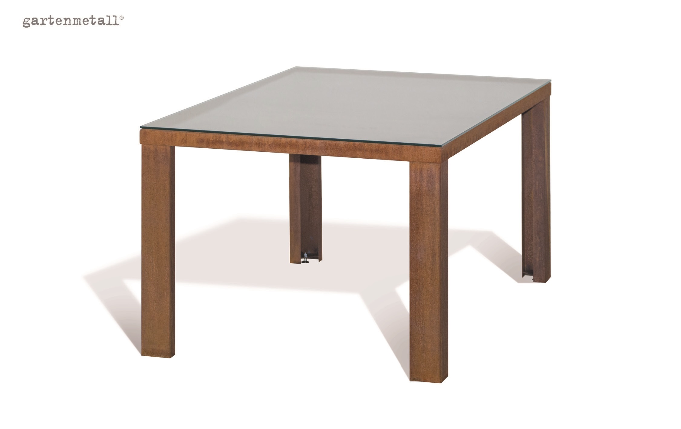 Tisch GARDA aus Cortenstahl 1.000x1.000 mm