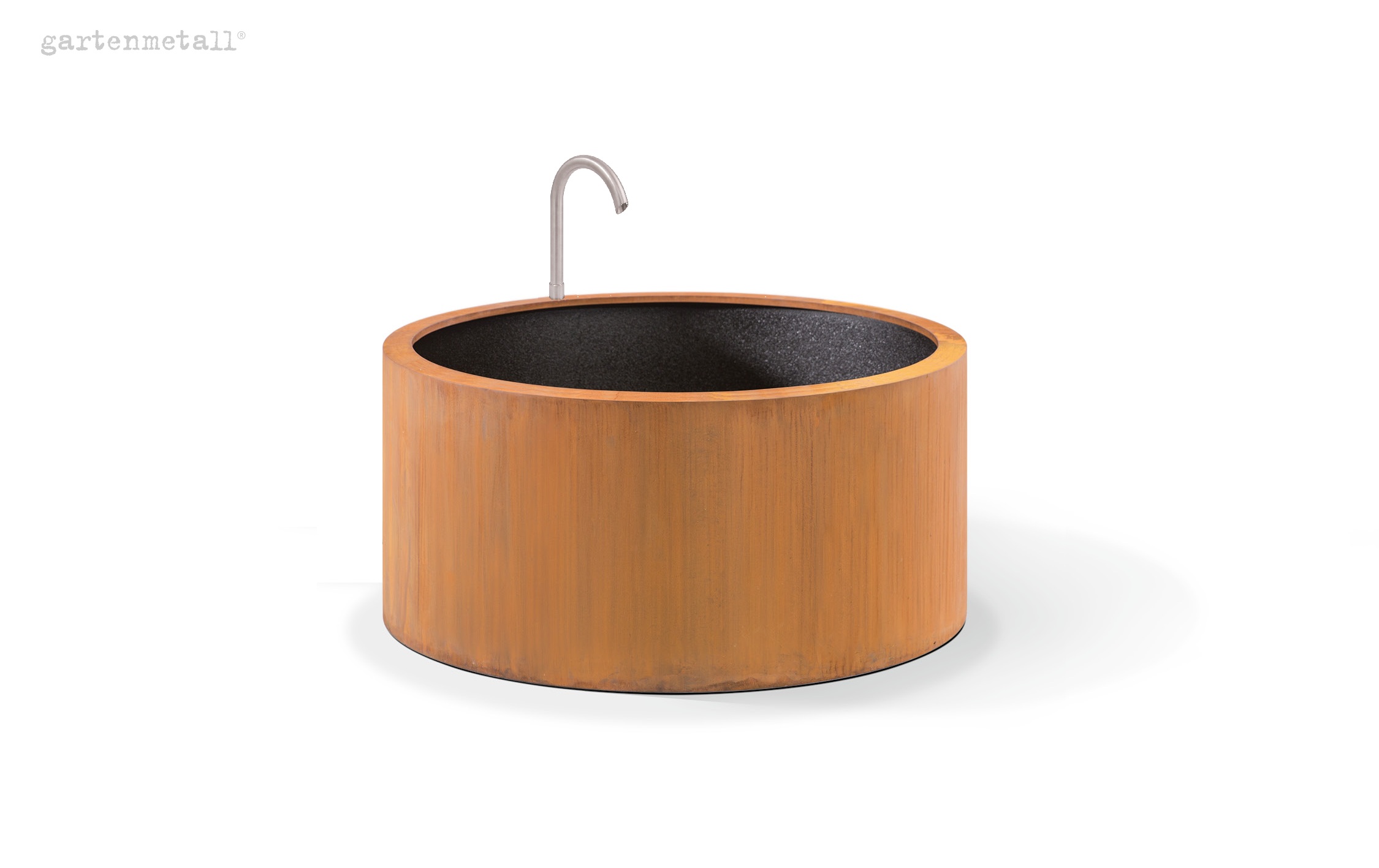 Set Wassertrog AQUA LINEA RUND ø950 mm mit RAURIS Einlaufrohr